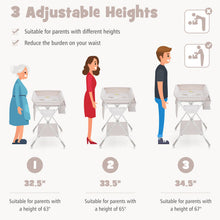 Load image into Gallery viewer, Foldable Baby Changing Table with Wheels-Beige