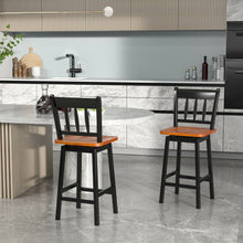 Load image into Gallery viewer, 24.5 Inches Set of 2 Swivel Bar Stools with 360° Swiveling-Black