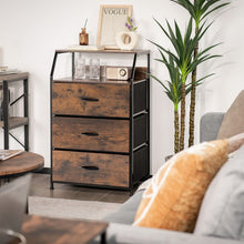Load image into Gallery viewer, Nightstand Dresser Organizer Unit withTop Shelf-Rustic Brown
