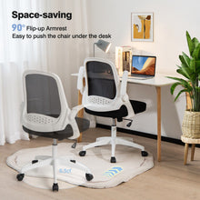 Load image into Gallery viewer, Adjustable Mesh Office Chair Rolling Computer Desk Chair with Flip-up Armrest-White