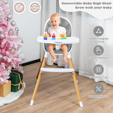 Load image into Gallery viewer, 4-in-1 Convertible Baby High Chair Infant Feeding Chair with Adjustable Tray