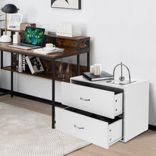 Load image into Gallery viewer, 2-Drawer Stackable Horizontal Storage Cabinet Dresser Chest with Handles-White