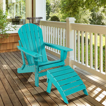 Load image into Gallery viewer, Adirondack Folding Ottoman with All Weather HDPE-Turquoise