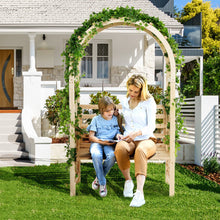Load image into Gallery viewer, Wooden Garden Bench Arch Pergola Outdoor Arbor