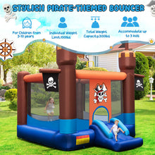 Load image into Gallery viewer, Pirate-Themed Inflatable Bounce Castle with Large Jumping Area and 735W Blower