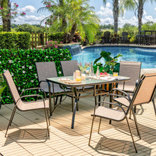Load image into Gallery viewer, 7-Piece Patio Dining Set with 6 Stackable Chairs