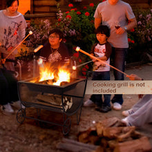 Load image into Gallery viewer, Outdoor Wood Burning Fire Pit with Log Storage Rack and Wheels