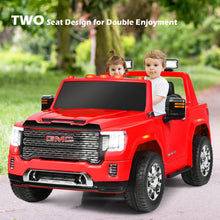Load image into Gallery viewer, 12V 2-Seater Licensed GMC Kids Ride On Truck RC Electric Car with Storage Box-Red