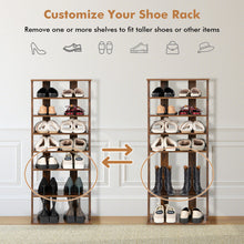 Load image into Gallery viewer, 7 Tiers Vertical Shoe Rack for Front Door-Rustic Brown