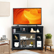 Load image into Gallery viewer, Corner TV Stand Entertainment Console Center with Adjustable Shelves-Black