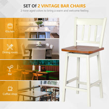 Load image into Gallery viewer, 24.5 Inches Set of 2 Swivel Bar Stools with 360° Swiveling-White