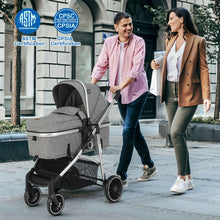 Load image into Gallery viewer, 2 in 1 Convertible Baby Stroller with Reversible Seat-Gray
