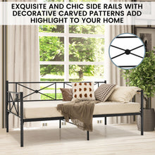 Load image into Gallery viewer, Metal Daybed Frame Twin Size with Slats-Black