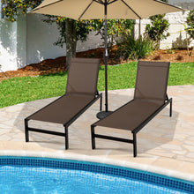 Load image into Gallery viewer, 6-Position Chaise Lounge Chairs with Rustproof Aluminium Frame-Brown