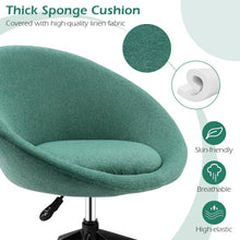 Load image into Gallery viewer, Adjustable Swivel Accent Chair Vanity Chair with Round Back-Green