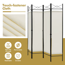 Load image into Gallery viewer, 6 Feet 4-Panel Folding Freestanding Room Divider-White