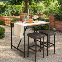 Load image into Gallery viewer, 2 Pieces Patio Rattan Wicker Bar Stool Chairs-Brown