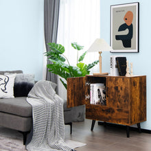 Load image into Gallery viewer, Mid Century Storage Cabinet with 2 Doors and 1 Pull-out Drawer-Rustic Brown