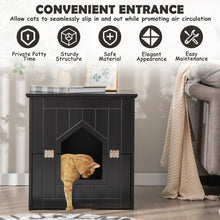Load image into Gallery viewer, Cat Litter Box Enclosure with Flip Magnetic Half Door-Black