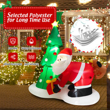 Load image into Gallery viewer, 7 Feet Blowup Christmas Tree with Santa Claus Chased by Dog