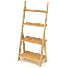 Load image into Gallery viewer, 4-Tier Bamboo Ladder Shelf Bookcase for Study Room-Natural
