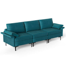 Load image into Gallery viewer, Large 3-Seat Sofa Sectional with Metal Legs for 3-4 people-Peacock Blue