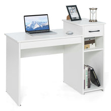 Load image into Gallery viewer, Computer Desk PC Laptop Table with Drawer and Shelf-White
