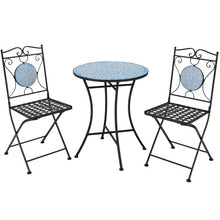 Load image into Gallery viewer, 3 Pieces Patio Bistro Set Outdoor Furniture Mosaic Table Chairs