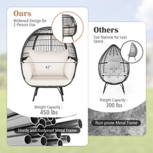 Load image into Gallery viewer, Oversized Patio Rattan Egg Lounge Chair with 4 Cushions-Brown