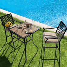 Load image into Gallery viewer, 3 Pieces Patio Bar Set with 2 Bar Stools and 1 Square Table