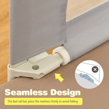 Load image into Gallery viewer, 69.5 Inches Toddler Bedrail with Anti-Collision Cotton and Side Pocket-Gray