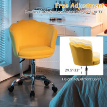 Load image into Gallery viewer, Adjustable Velvet Arm Chair with Wheels-Yellow