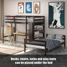 Load image into Gallery viewer, Twin Over Twin Loft Bunk Bed with Bookcase-Dark Brown