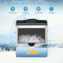 Load image into Gallery viewer, 2-in-1 Stainless Steel Countertop Ice Maker with Water Dispenser