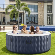 Load image into Gallery viewer, 4 Person Inflatable Hot Tub Spa with 108 Massage Bubble Jets-Blue