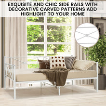 Load image into Gallery viewer, Metal Daybed Frame Twin Size with Slats-White