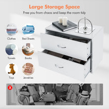 Load image into Gallery viewer, 2-Drawer Stackable Horizontal Storage Cabinet Dresser Chest with Handles-White