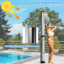 Load image into Gallery viewer, 7.2 Feet Solar-Heated Outdoor Shower with Free-Rotating Shower Head-Silver