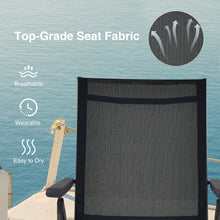 Load image into Gallery viewer, 2 Pieces Foldable Chaise Lounge Chair with 2-Position Footrest-Black