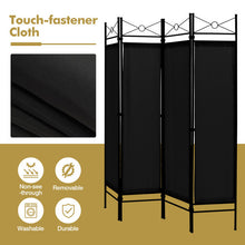 Load image into Gallery viewer, 6 Feet 4-Panel Folding Freestanding Room Divider-Black