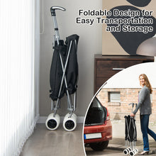 Load image into Gallery viewer, Folding Shopping Utility Cart with Water-Resistant Removable Canvas Bag-Black