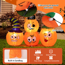 Load image into Gallery viewer, 5 Feet Long Halloween Inflatable Decoration 4 Pumpkin Lanterns Combo with Pirate
