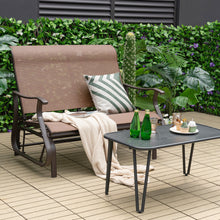 Load image into Gallery viewer, 2-Person Patio Glider Bench with High Back and Curved Armrests-Brown