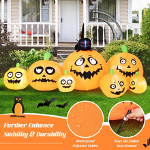 Load image into Gallery viewer, 8 Feet Long Halloween Inflatable Pumpkins with Witch's Cat