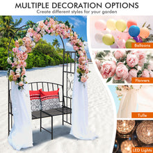 Load image into Gallery viewer, Steel Garden Arch with 2-Seat Bench