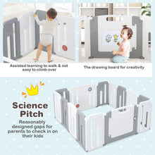 Load image into Gallery viewer, 14 Panels Kids Safety Activity Play Center with Drawing Board-Gray
