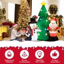 Load image into Gallery viewer, 6 Feet Tall Lighted Inflatable Christmas Decoration with Santa Claus and Snowman
