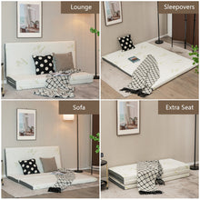 Load image into Gallery viewer, Queen 3 Inch Tri-fold Memory Foam Floor Mattress Topper Portable with Carrying Bag-M