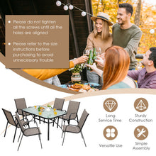 Load image into Gallery viewer, 7-Piece Patio Dining Set with 6 Stackable Chairs