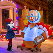 Load image into Gallery viewer, 5 Feet Inflatable Thanksgiving Turkey Football Player with Lights